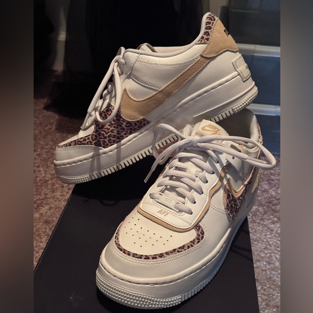 Nike AF1 Shadow- Cheetah Print- Mint Condition. Worn 1 time for an hour